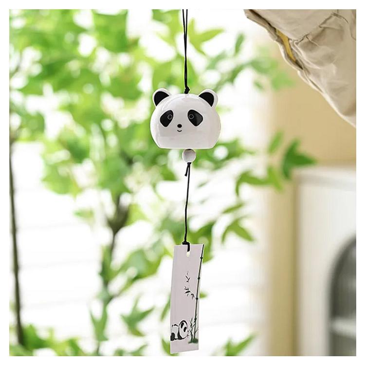風鈴 かわいい 夏の風物詩 節電対策 陶器 ドアチャイム パンダ柄 エコ