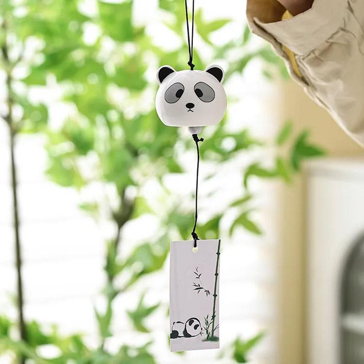 風鈴 かわいい 夏の風物詩 節電対策 陶器 ドアチャイム パンダ柄 エコ