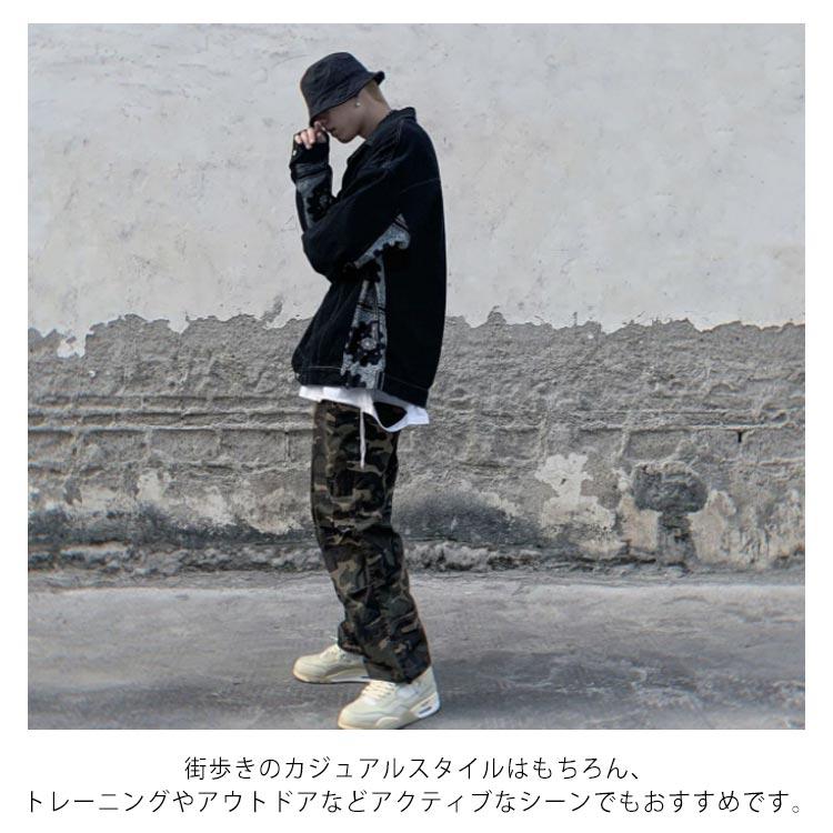 カーゴパンツ メンズ 迷彩 ミリタリー 調整紐 クロップドパンツ