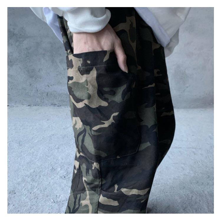 カーゴパンツ メンズ 迷彩 ミリタリー 調整紐 クロップドパンツ