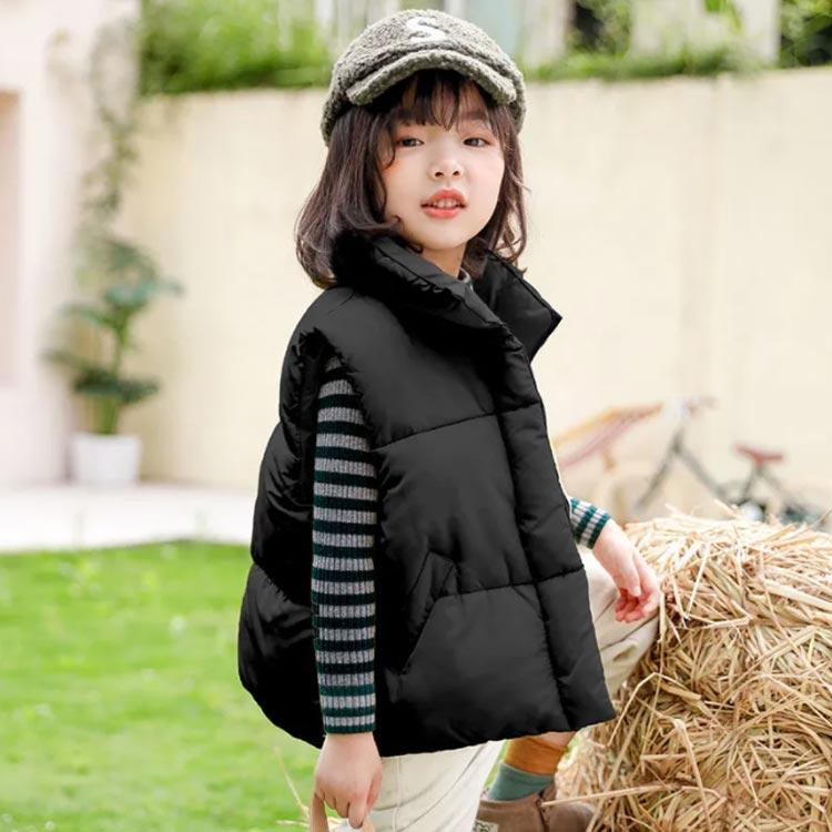 ダウン ベスト キッズ 立ち襟 無地 ジャケット 女の子 男の子 子供服 