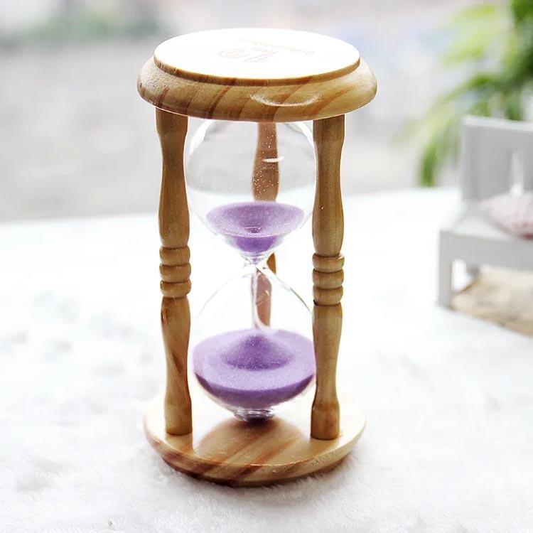 砂時計 10分 木製スタンド サンドタイマー 卓上 ガラス 歯磨き お風呂