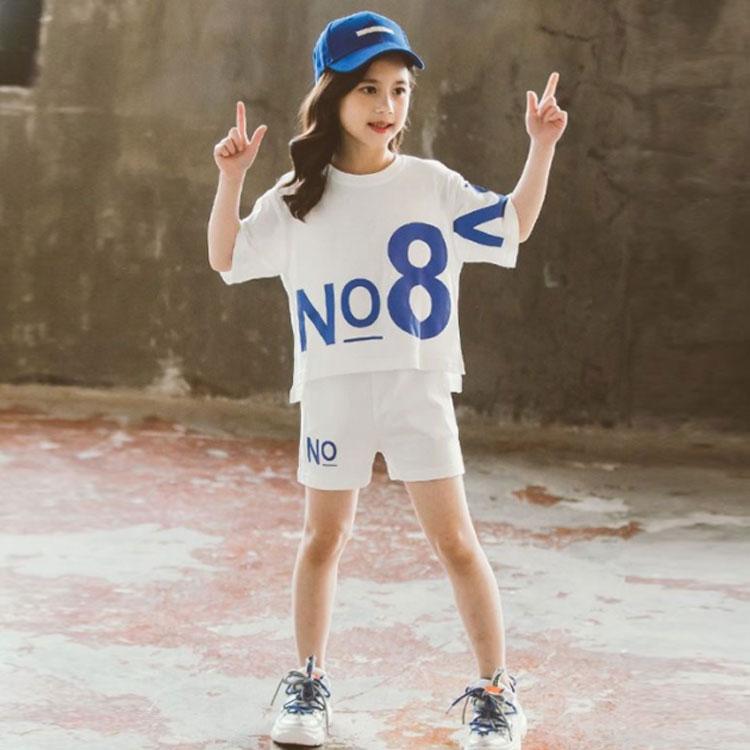 子供服 セットアップ キッズ 女の子 ジュニア 半袖 2点セット 上下