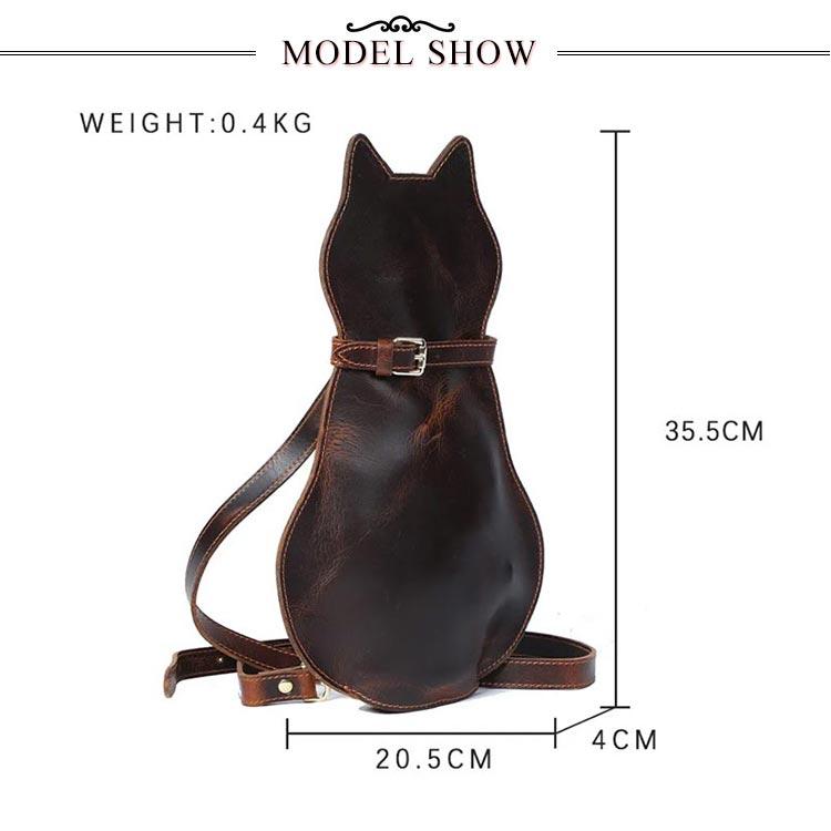 猫 ボディバッグ ボディーバッグ 牛革 本革 レディース メンズ ねこ