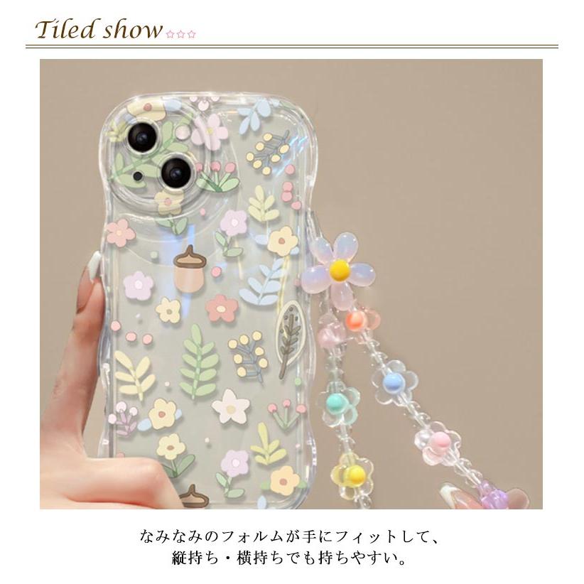 iPhone15 ケース 15pro 15ProMax 15plus 花柄 透明 クリアケース
