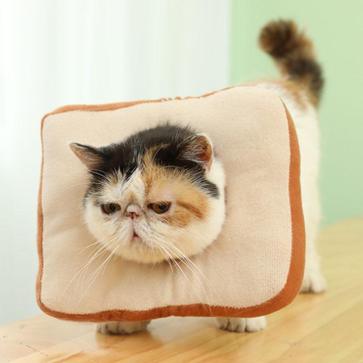 猫 かぶりもの 犬猫用帽子 エリザベスカラー 小型犬 ペット用 パン