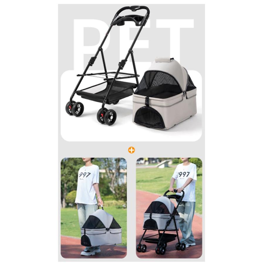 犬用ベビーカー 分離型 ペットカート 折りたたみ 猫犬兼用 多
