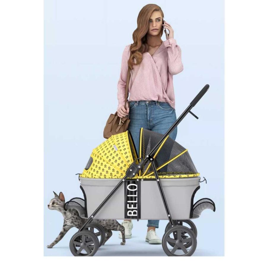 Bello 2頭用 ペットバギー　ペットカート バスケット ペットバギー ドッグカート ペットカート 小型犬 キャリー