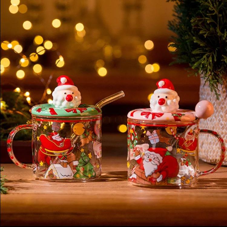 マグカップ コーヒーカップ カップ 取っ手付き サンタさん クリスマス