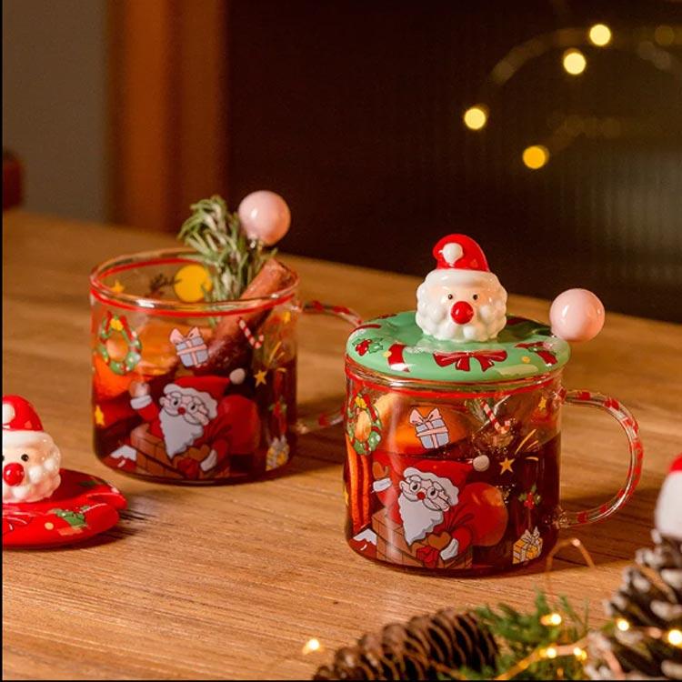 マグカップ コーヒーカップ カップ 取っ手付き サンタさん クリスマス