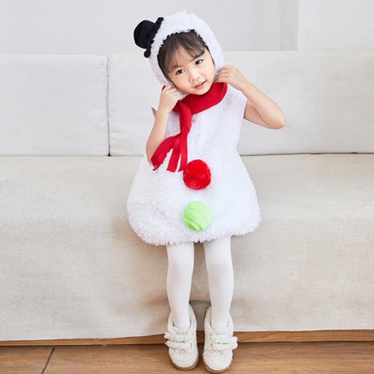 可愛い 衣装 着ぐるみ 2点セット 雪だるま スノーマン 子供 帽子