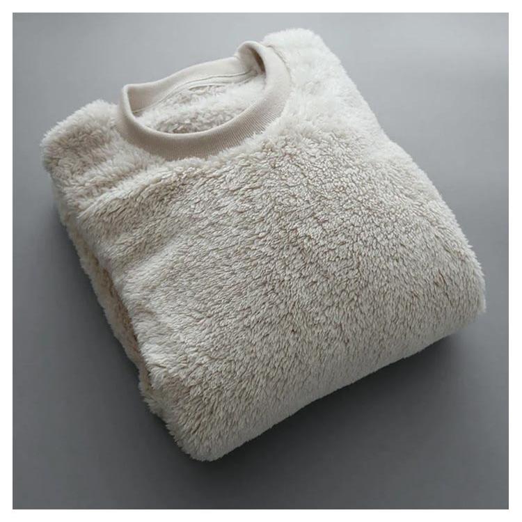 メンズ 厚手 無地スウェット レディース ボアフリース 超モコモコ