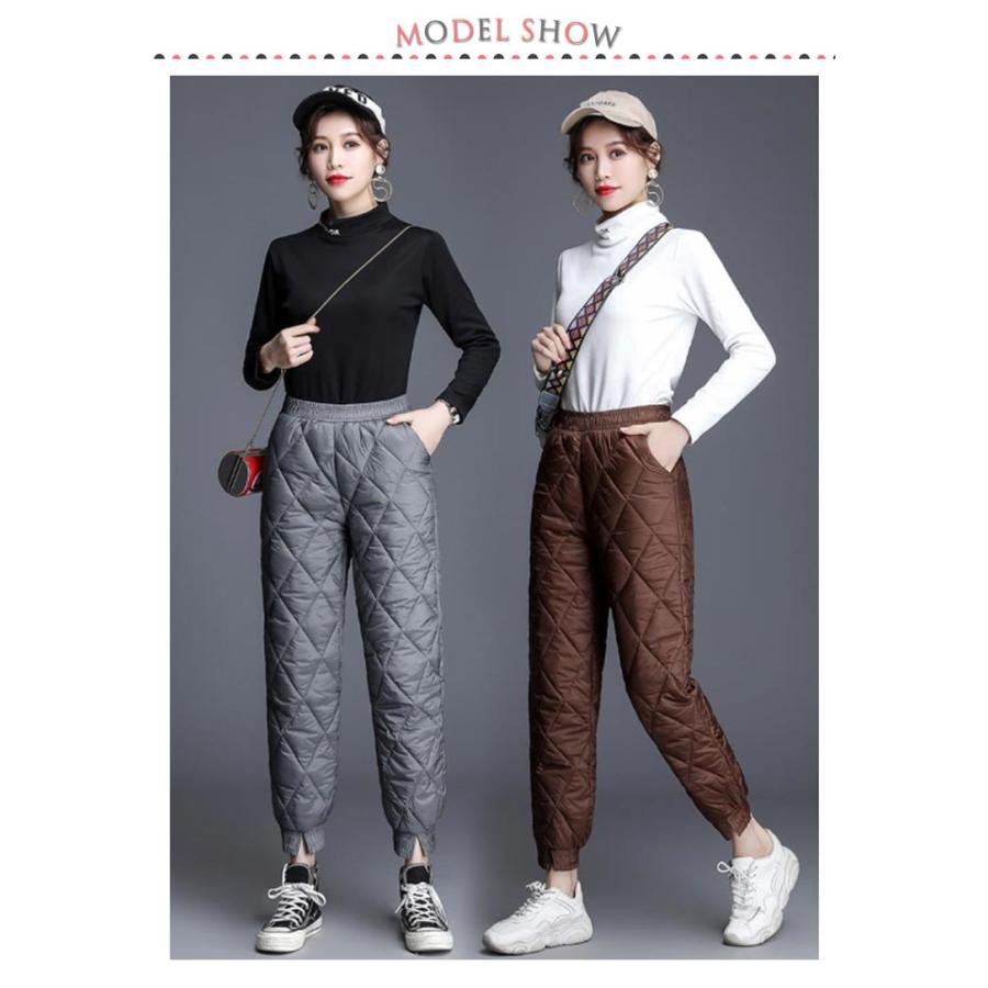 中綿 防寒パンツ ダウン綿 中綿パンツ レディース ジョガーパンツ
