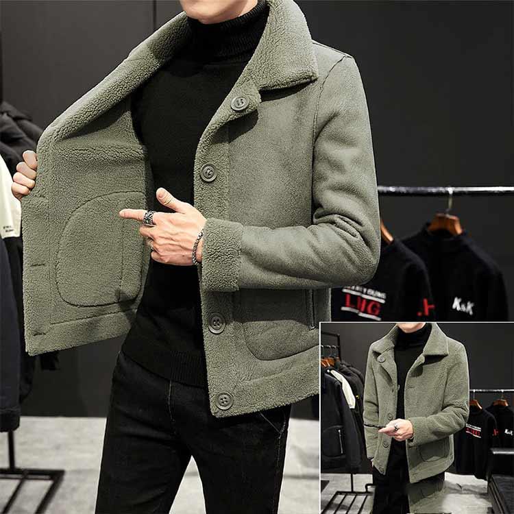 M−9L!フェイクムートンコート メンズ 裏起毛 ボアコート ステンカラー