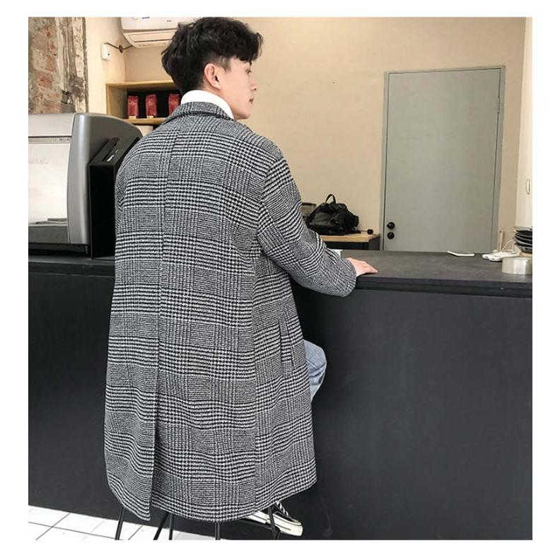 薄手 千鳥格子 アウター テーラード スプリングコート 男女兼用 メンズ