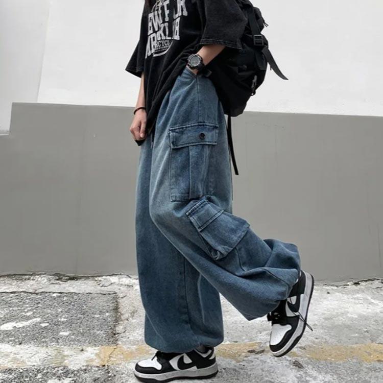 デニム カーゴパンツ メンズ デニムパンツ 大きいサイズ ゆったり