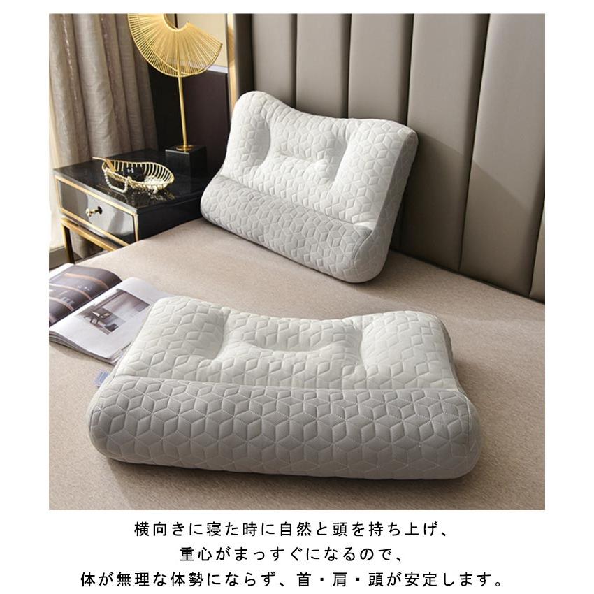 首が痛くならない枕 横向き寝 枕 まくら 高め 首肩フィット パイプ枕