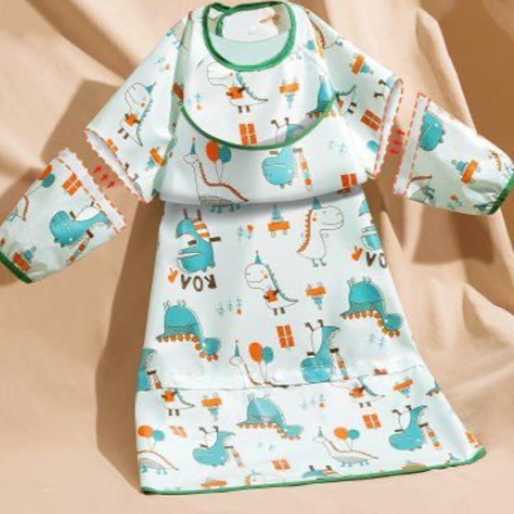 お食事エプロン スタイ ベビーエプロン 長袖 テーブル一体型 離乳食