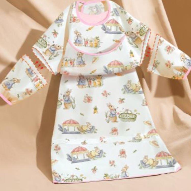 お食事エプロン スタイ ベビーエプロン 長袖 テーブル一体型 離乳食