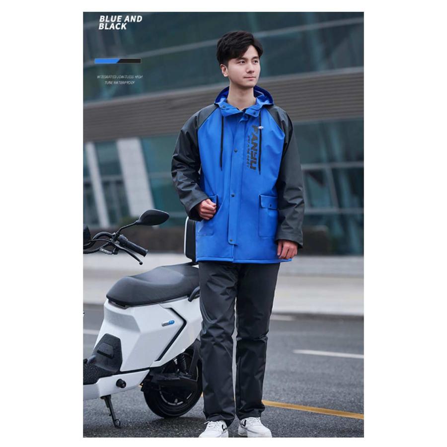 ダブルツバ スナップボタン ファスナーの二重防水！レインスーツ 完全