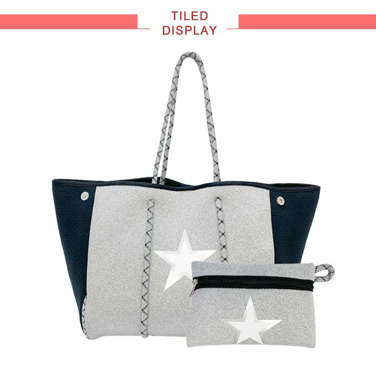 トートバッグ ネオプレーン マザーズバッグ 大きめ 大容量 ポーチ付き