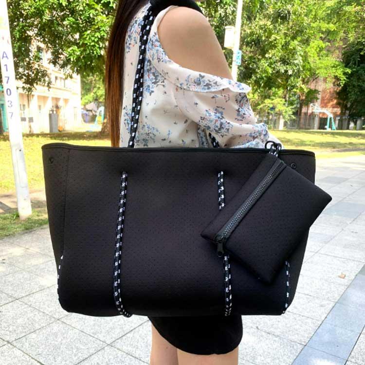 トートバッグ ネオプレーン マザーズバッグ 大きめ 大容量 ポーチ付き