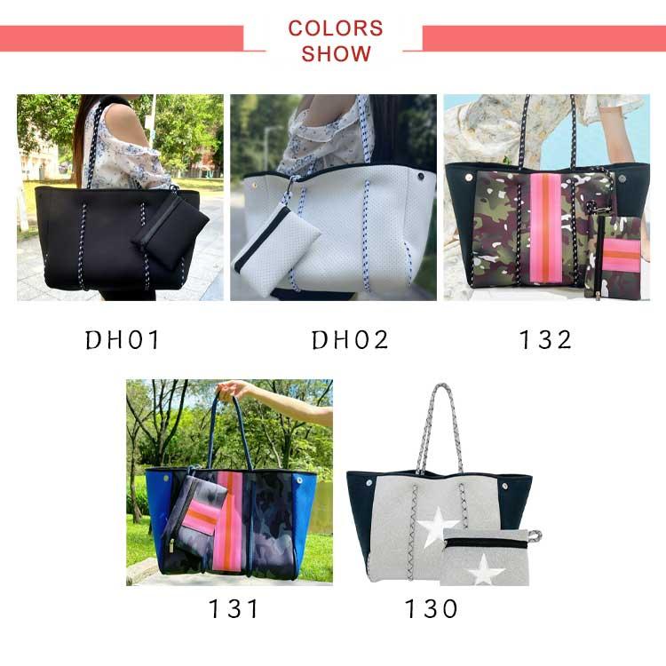 トートバッグ ネオプレーン マザーズバッグ 大きめ 大容量 ポーチ付き