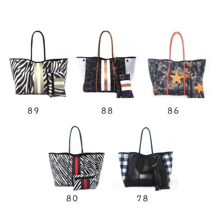 トートバッグ ネオプレーン マザーズバッグ 大きめ 大容量 ポーチ付き