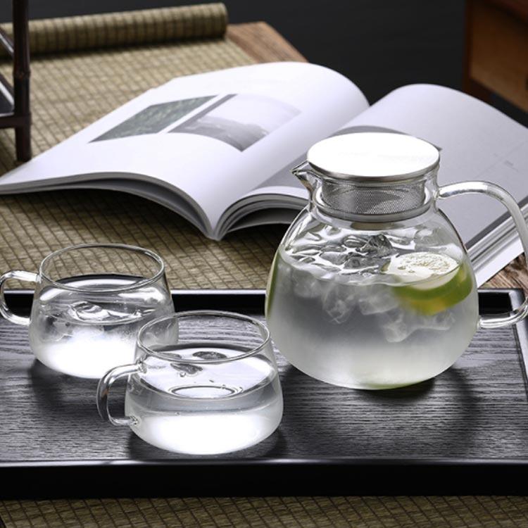 ティーポット 耐熱ガラス ステンレス蓋 茶こし付き 1000ml コーヒー