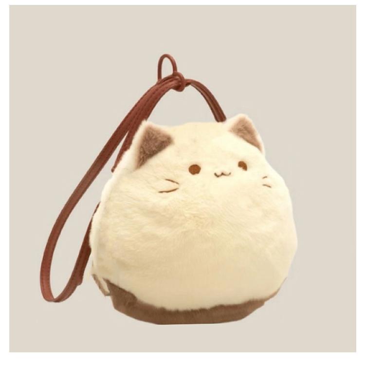 猫ショルダー ショルダーバッグ にゃんこバッグ ファー 猫バッグ 2way
