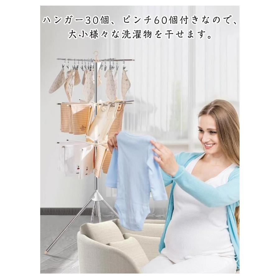 室内使用　カインズ　折りたたみハンガーラック、洗濯ピンチ、ピンチ替え3点セット 室内干し 折りたたみ 部屋干し 洗濯物干し 物干しスタンド 3段 ピンチ