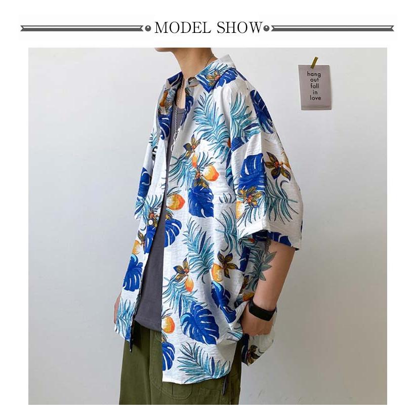 14766 breath 総柄アロハシャツ 半袖 花柄 ボタニカル レトロ L⁠ 楽天 