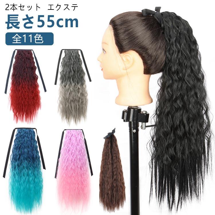 2本セット】ウェーブ エクステ グラデーション ヘアーエクステンション