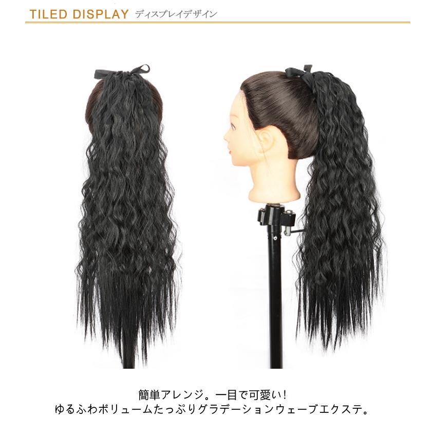 2本セット】ウェーブ エクステ グラデーション ヘアーエクステンション