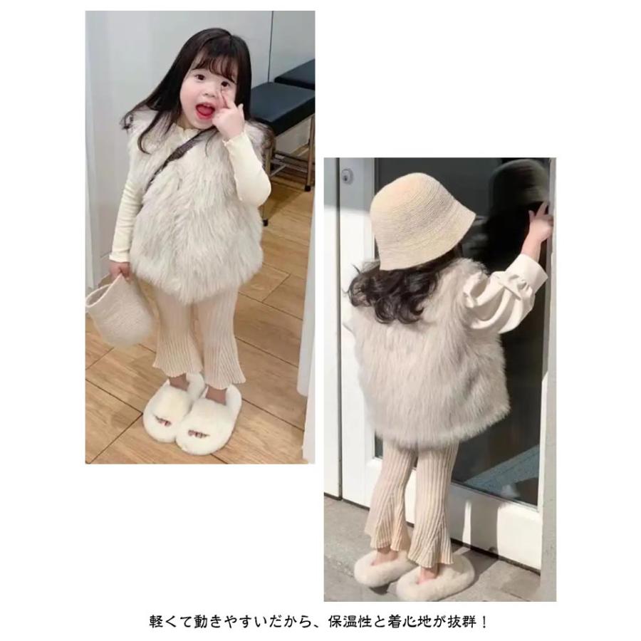 キッズ ファーベスト 子供 羽織り ファー 女の子 可愛い ベスト ベビー 