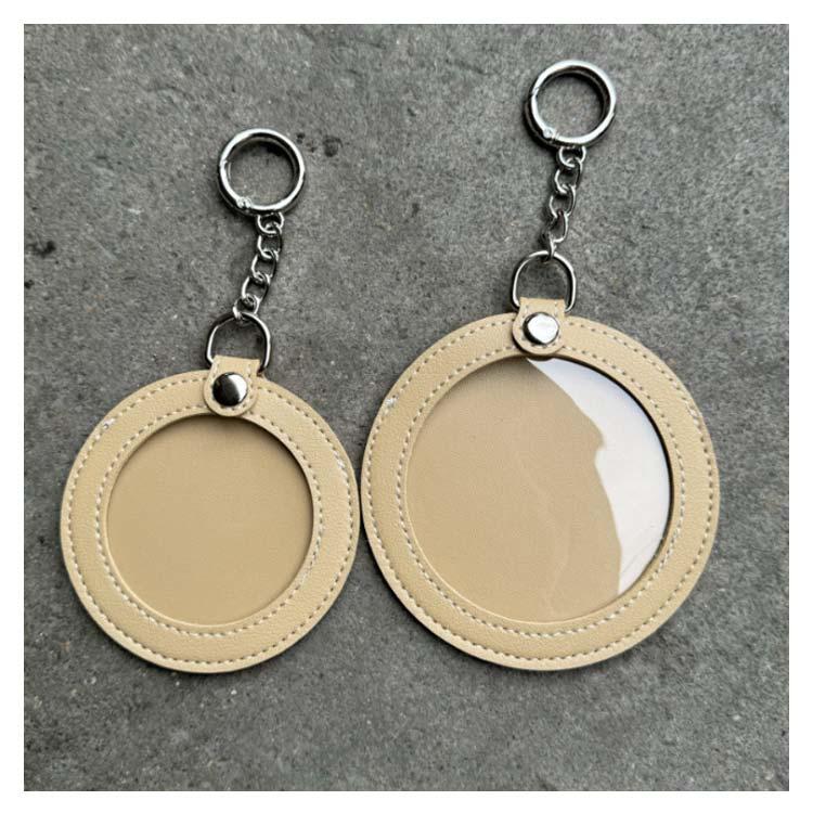 2枚セット】推し入れ 缶バッジカバー 58mm 75mm キーホルダー PUレザー