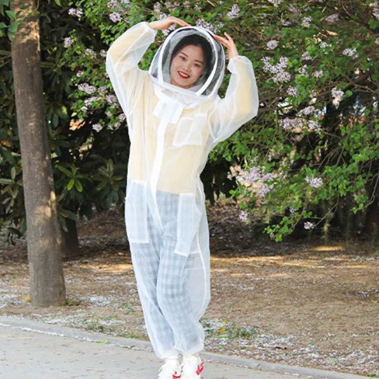 全体メッシュ！蜂防護服 養蜂用 フェイスネット付 軽量 スズメ蜂 防護