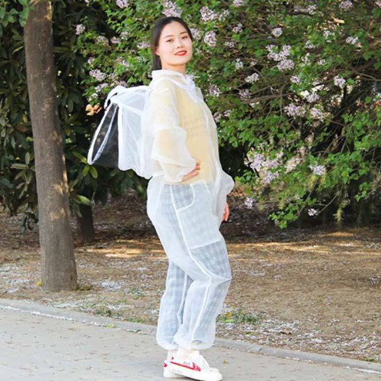 全体メッシュ！蜂防護服 養蜂用 フェイスネット付 軽量 スズメ蜂 防護