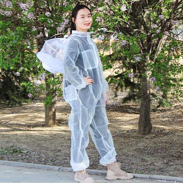 全体メッシュ！蜂防護服 養蜂用 フェイスネット付 軽量 スズメ蜂 防護