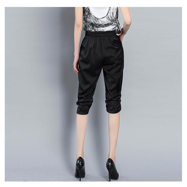 全4色×6サイズ！サテン素材 サルエルパンツ レディース 7分丈