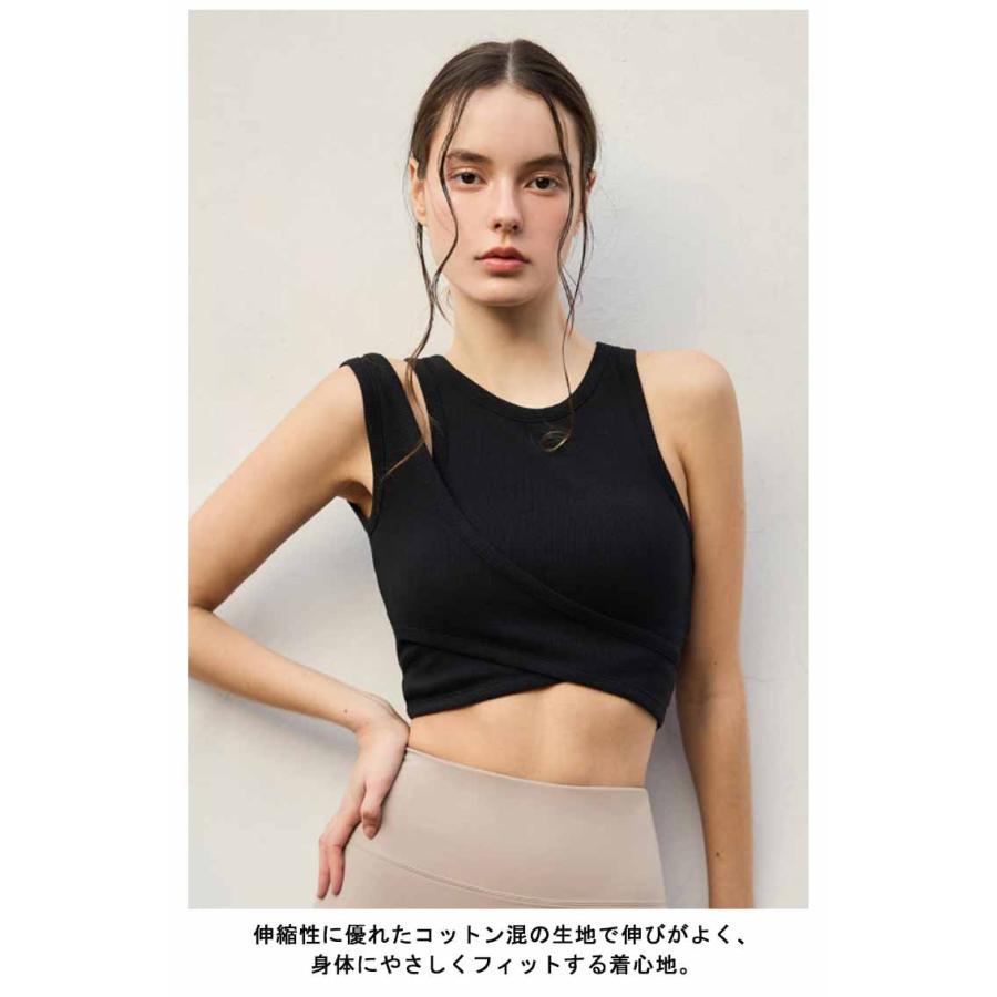 ヨガウェア トップス カップ付 レディース ヨガブラ ブラトップ タンク