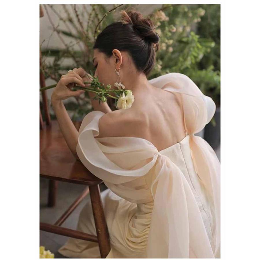 ウェディングドレス マーメイド オフショルダー 白 花嫁ドレス 結婚式