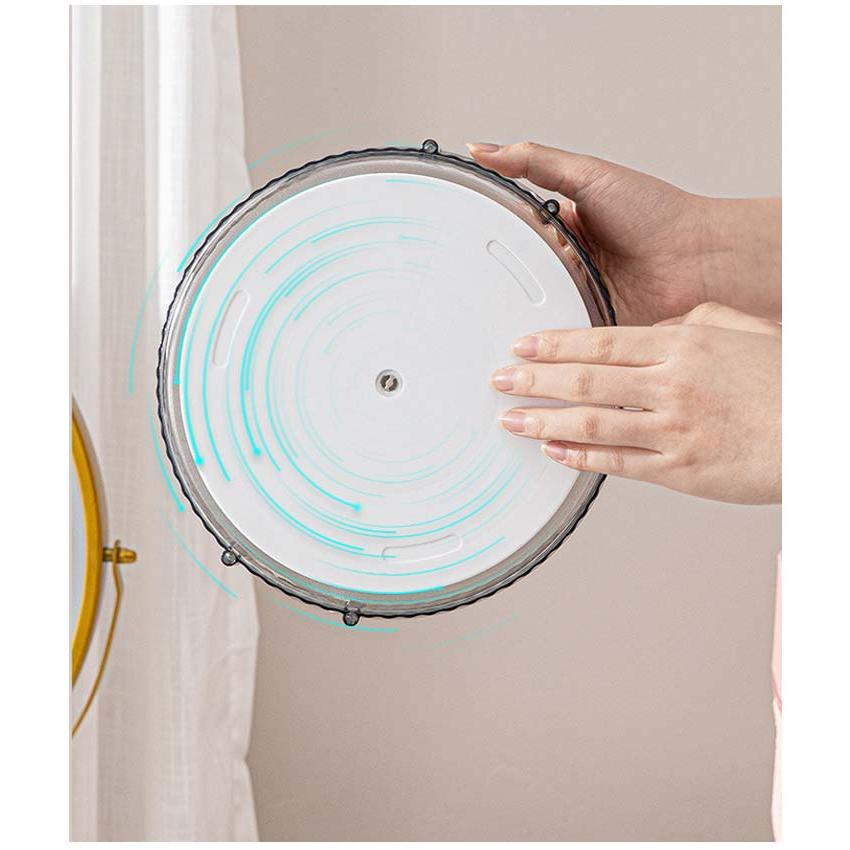 コスメボックス 大容量 2段 360° 回転式 メイクボックス コスメ 収納