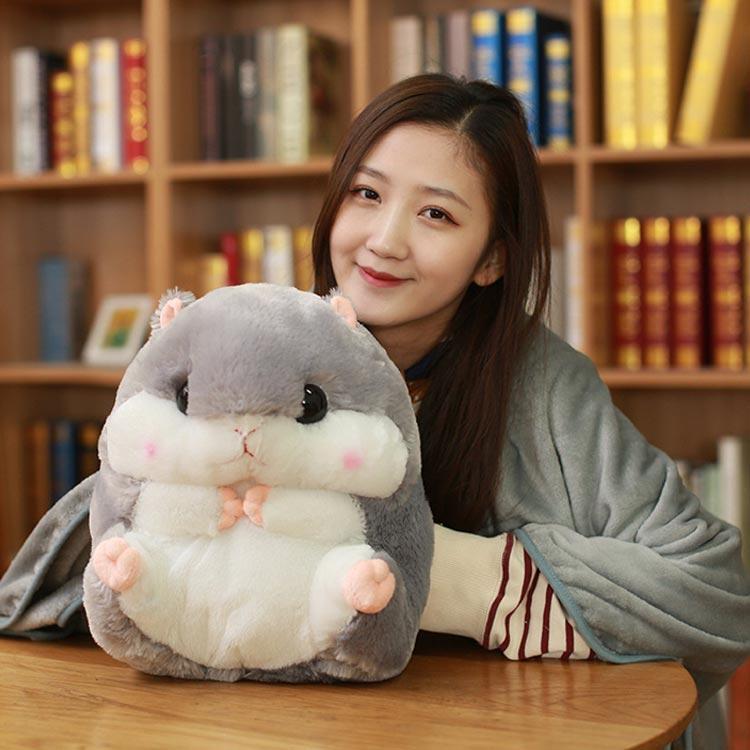 クソハムちゃん 中国限定 ぬいぐるみ ブランケット 爆暴仓鼠 毛毯抱枕 クソハムちゃん 中国 クッション ぬいぐるみ ブランケット 爆暴仓鼠