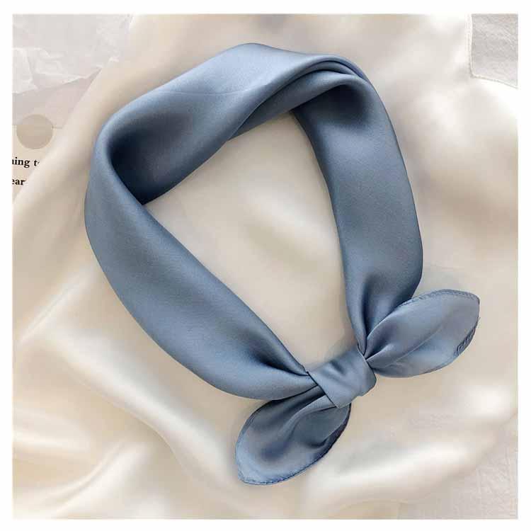 シルクスカーフ UVカット 無地 スカーフ ストール シルク 53×53cm 首元