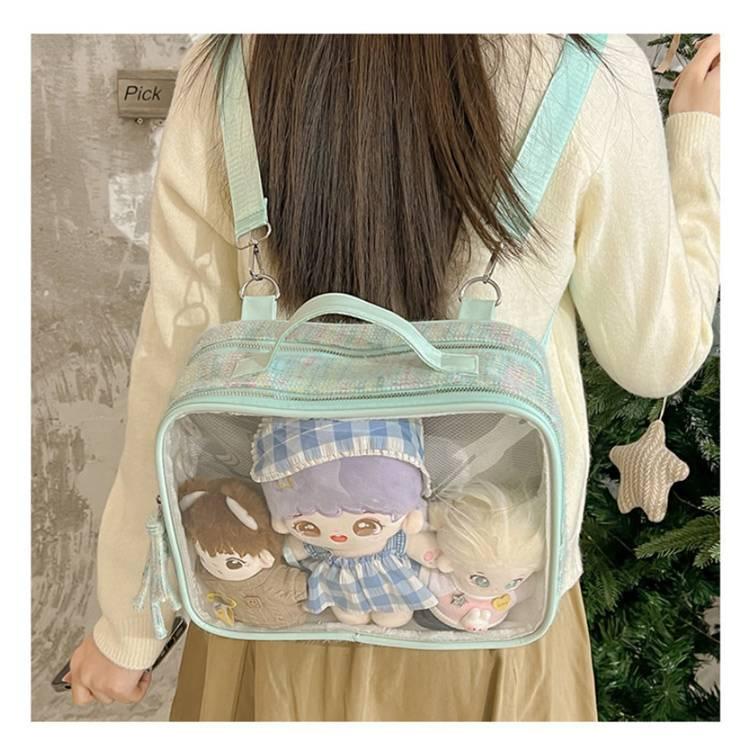 リュック ポーチ 痛バッグ 推し活 見せる 2way 透明 20cm 押しカップ