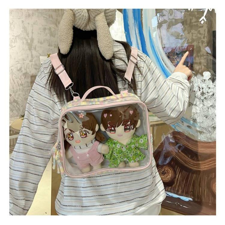 リュック ポーチ 痛バッグ 推し活 見せる 2way 透明 20cm 押しカップ