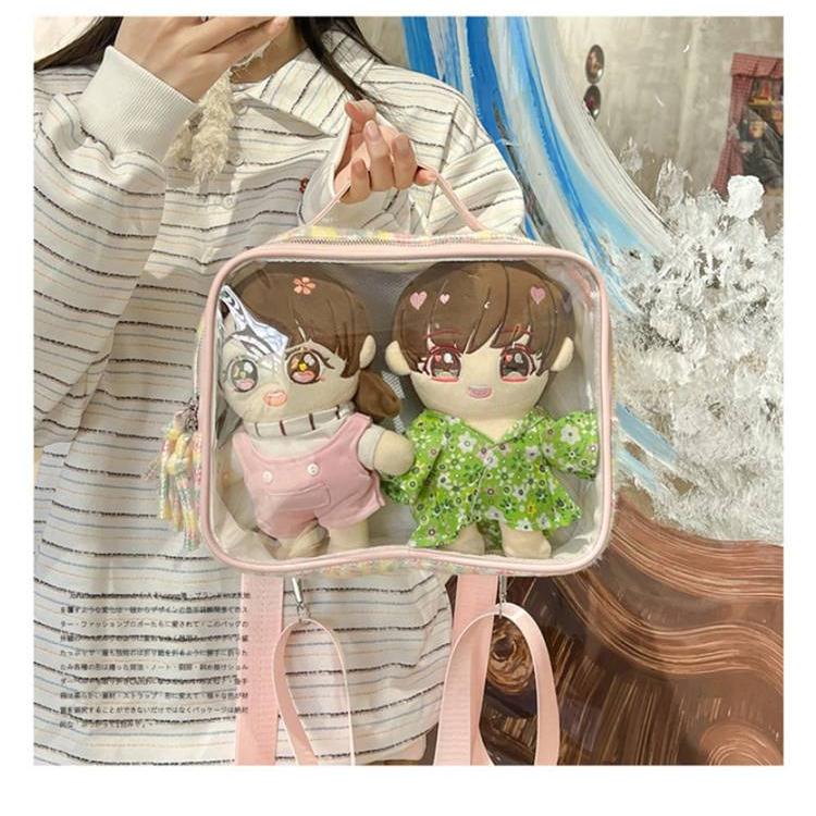 リュック ポーチ 痛バッグ 推し活 見せる 2way 透明 20cm 押しカップ