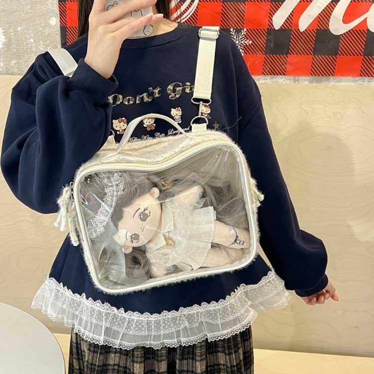 リュック ポーチ 痛バッグ 推し活 見せる 2way 透明 20cm 押しカップ