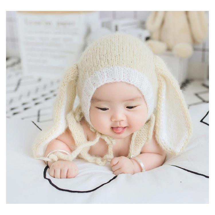 衣装 帽子 ベビー服 男の子 うさぎ ニューボーンフォト うさ耳ニット